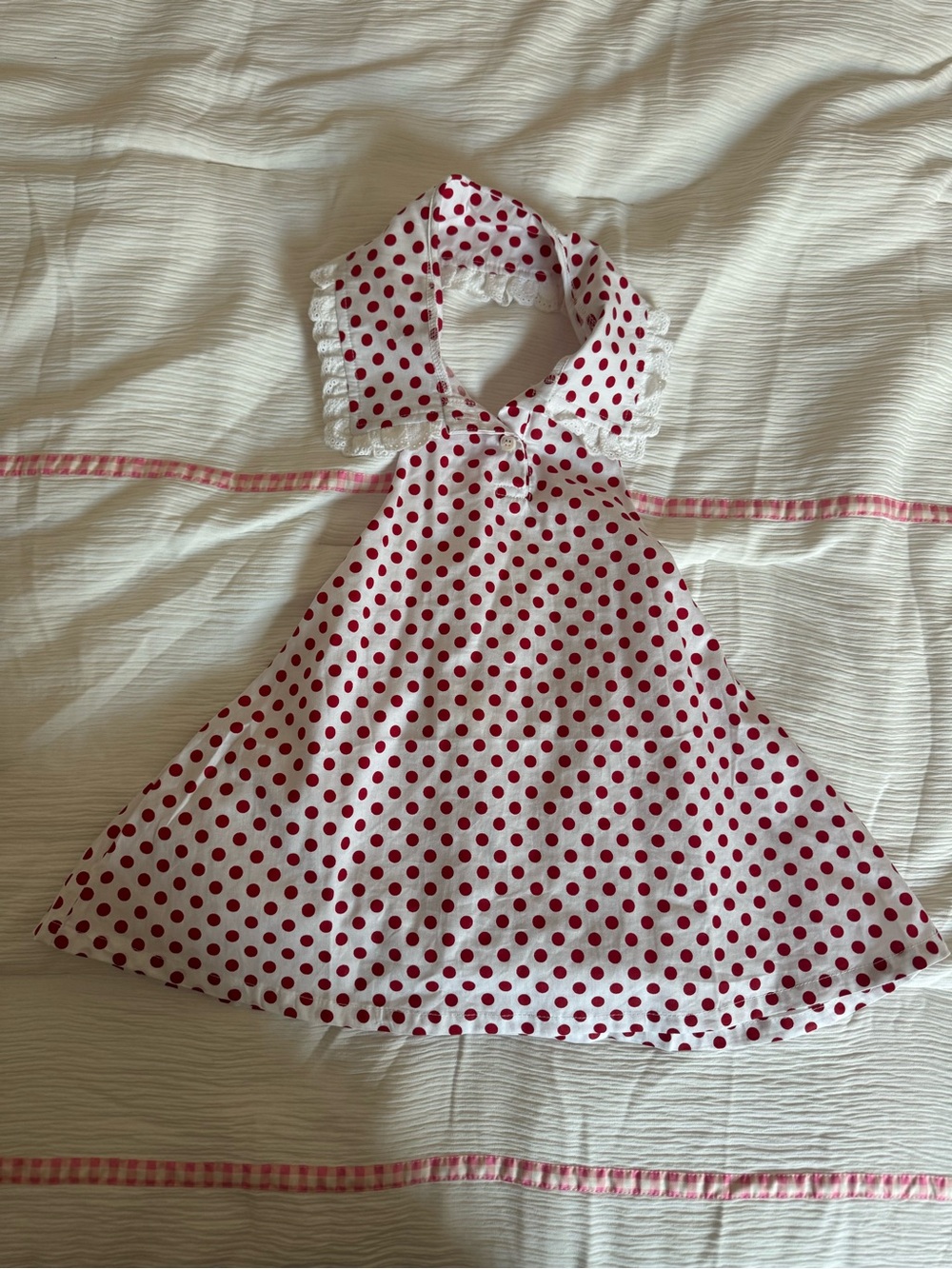 Noni & Co  White Halter Dress with Red Polka Dots